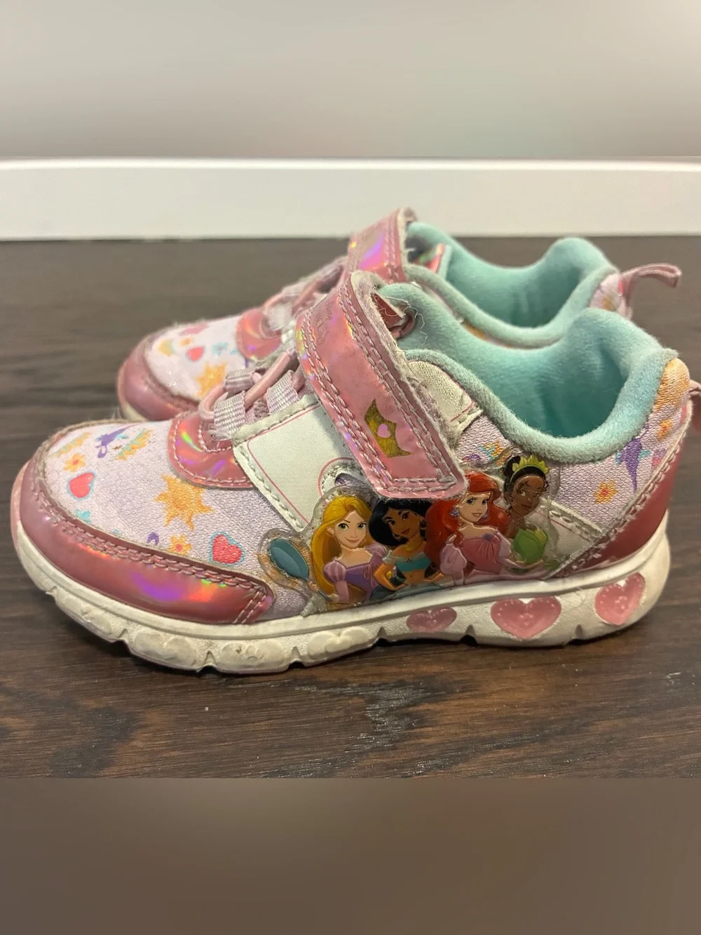 3 Puma + 1 Disney Light-Up Princess = 4 Pairs of Girls Sneakers, All Pinks, 8T